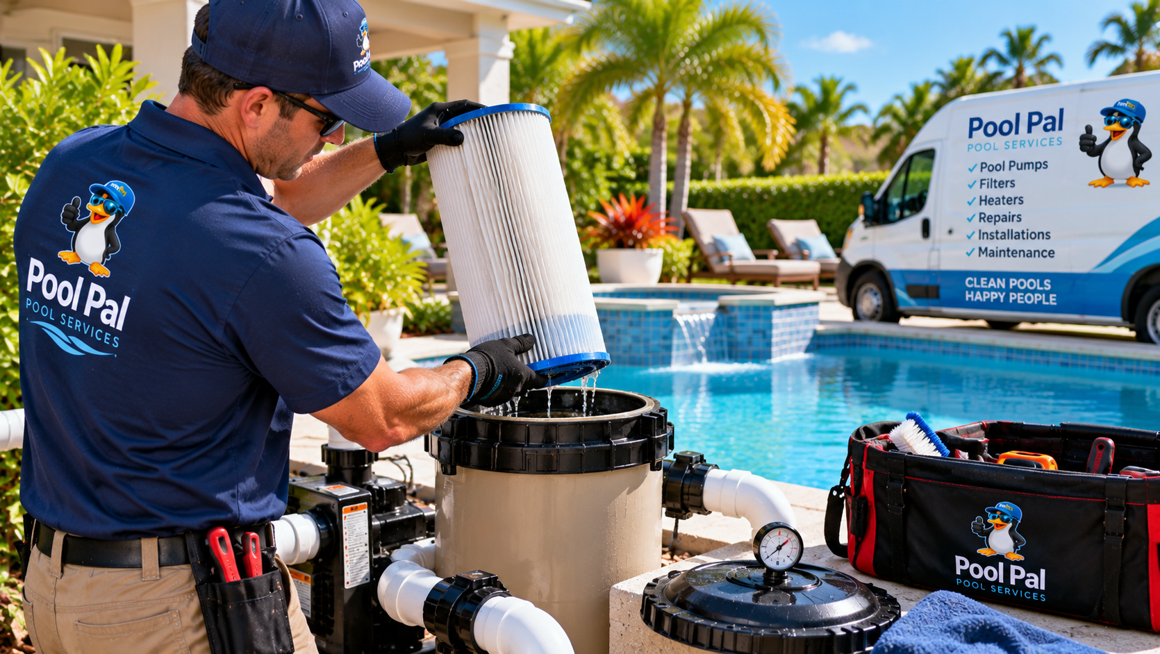 Pool filter repair service for Clearwater and Tampa Bay homeowners
