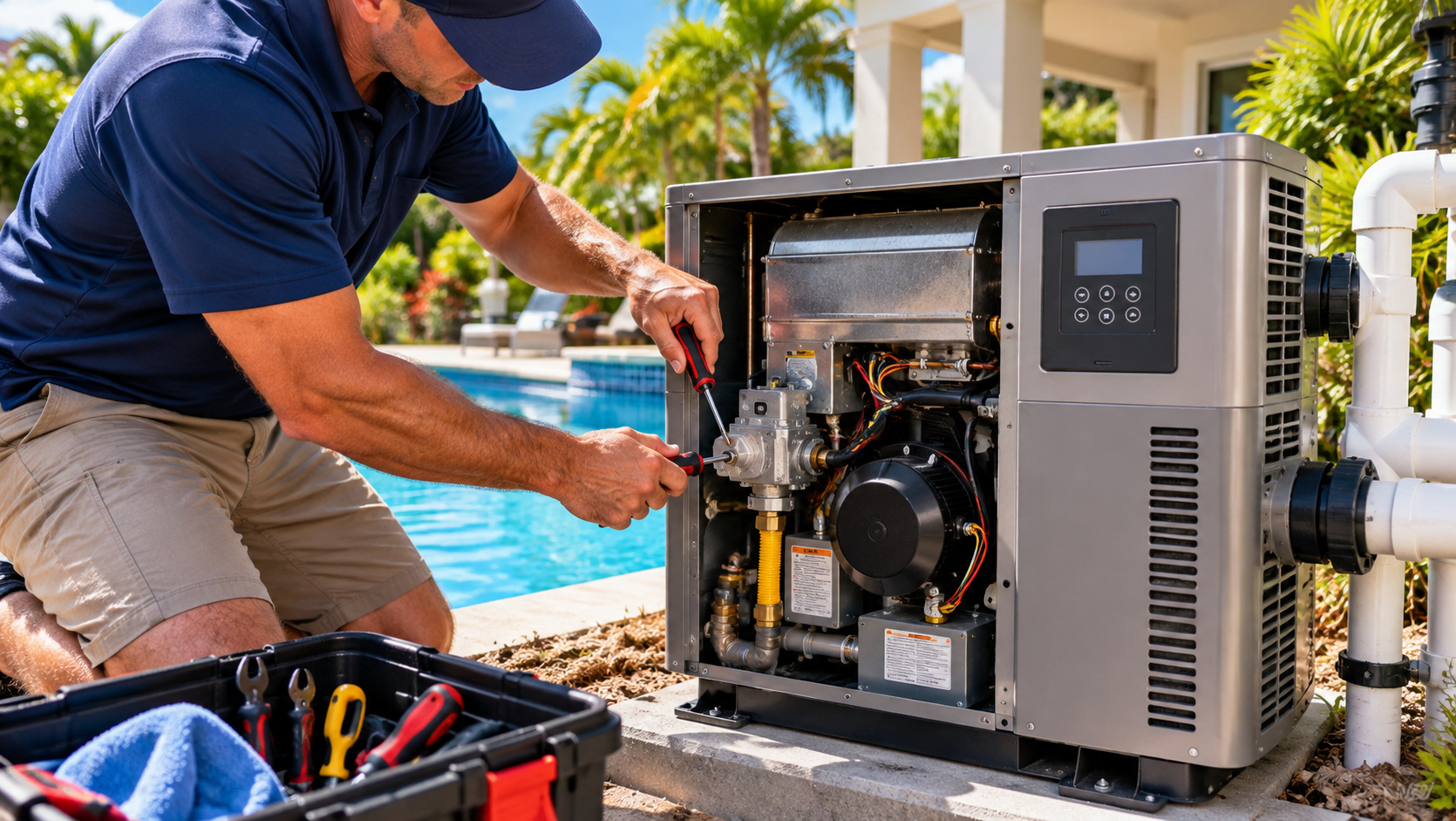 Pool heater repair service for Clearwater and Tampa Bay swimming pools
